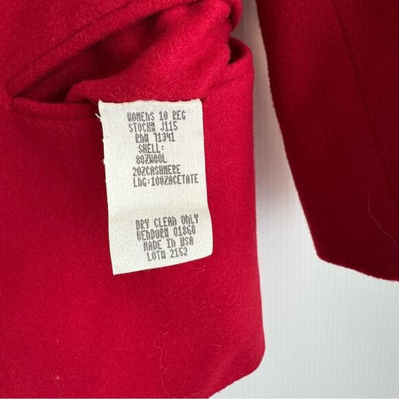 Vintage LL Bean wool and cashmere red blazer jacket Freeport Maine size 10R - Picture 4 of 6